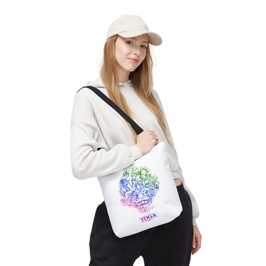 Yoga-Inspired Tote Bag, Colorful Yoga Art, Eco-Friendly Shopping, Yoga Gifts, Gym Bag, Bohemian Style