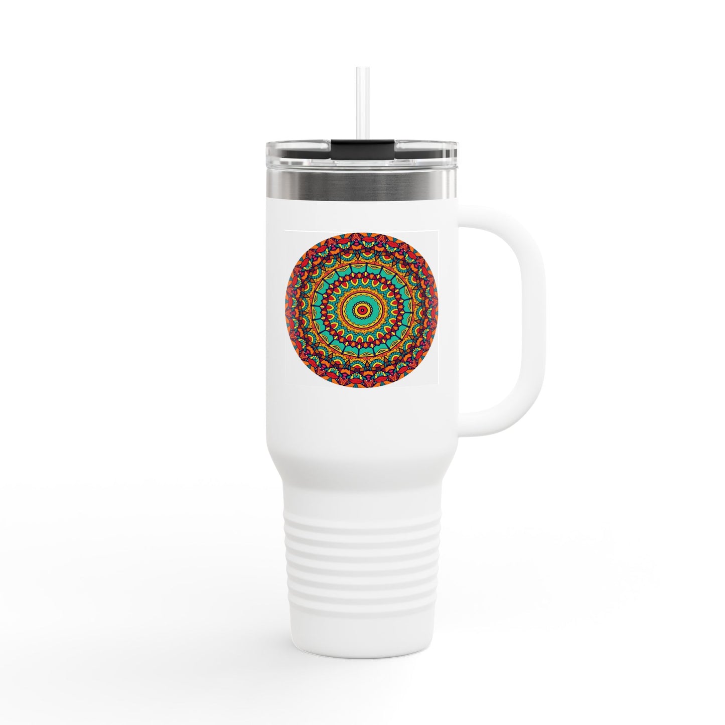 Colorful Insulated Travel Mug, 40oz with Mandala Design, Perfect for Coffee Lovers, Hot and Cold Drinks, Travel, Outdoor Adventures, [...]