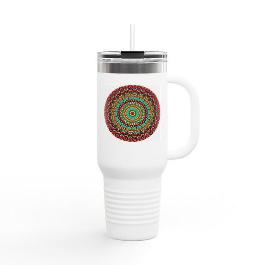 Colorful Insulated Travel Mug, 40oz with Mandala Design, Perfect for Coffee Lovers, Hot and Cold Drinks, Travel, Outdoor Adventures, [...]