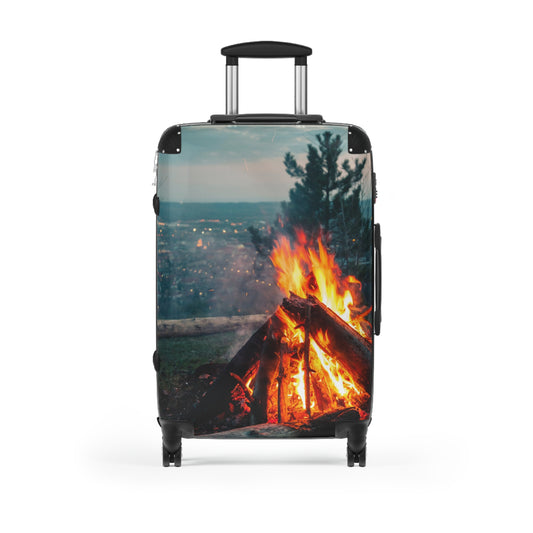Fireplace Adventure Suitcase - Travel Bag, Luggage, Wanderlust Accessory, Camping Gear, Travel Gift