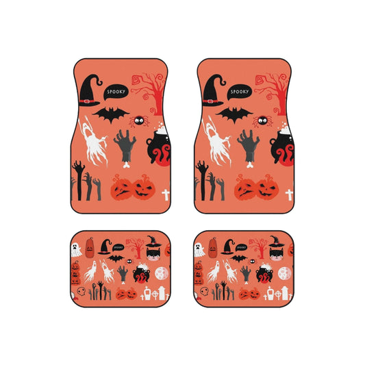 Halloween Car Mats, Spooky Auto Accessories, Holiday Gift for Car Lovers, Cozy Fall Decor, Seasonal Interior Mats