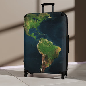 Travel Suitcase with World Map Design, Luggage for Adventurers, Vacation Gear, Travel Accessories, Unique Gift for Explorers