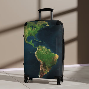 Travel Suitcase with World Map Design, Luggage for Adventurers, Vacation Gear, Travel Accessories, Unique Gift for Explorers