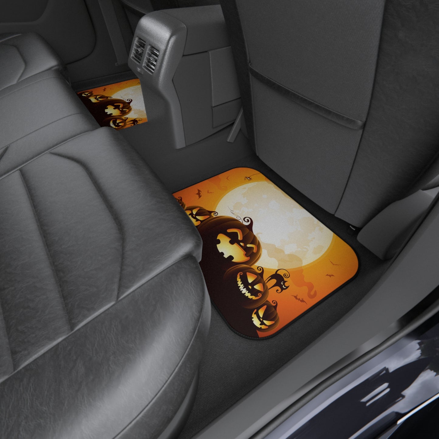 Halloween Car Mats (2x Rear) - Spooky Pumpkin Design for Fall, Car Interior Accessories, Halloween Decor, Gifts for Drivers, Seasonal [...]