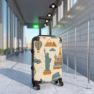 Travel-Inspired Suitcase with Iconic Landmarks Design
