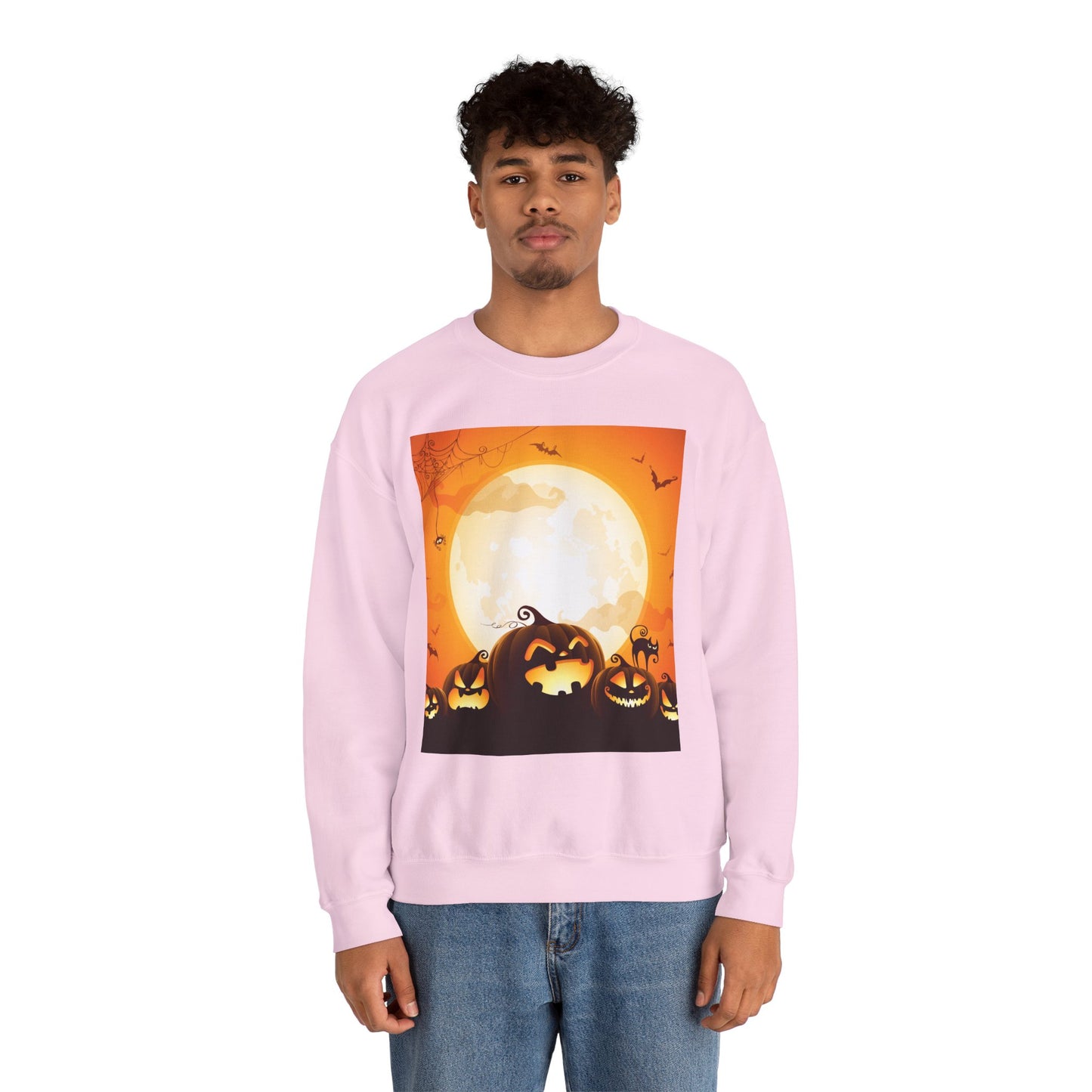 Halloween Pumpkin Sweatshirt, Cozy Fall Sweater, Unisex Crewneck, Halloween Apparel, Spooky Season Gift