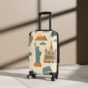 Travel-Inspired Suitcase with Iconic Landmarks Design