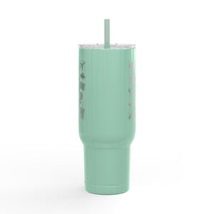 Travel-Inspired Insulated Tumbler - 40oz with Engraved Adventure Designs