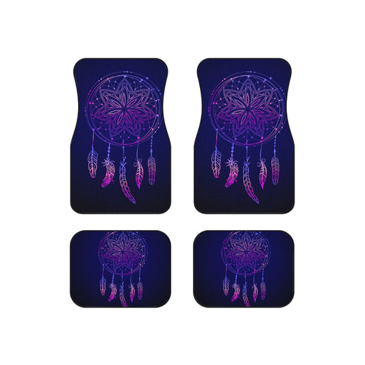 Enchanted Dreamcatcher Car Mats – Set of 4, Bohemian Car Accessories, Dreamy Interior Decor, Gift for Travelers, Unique Auto Mats
