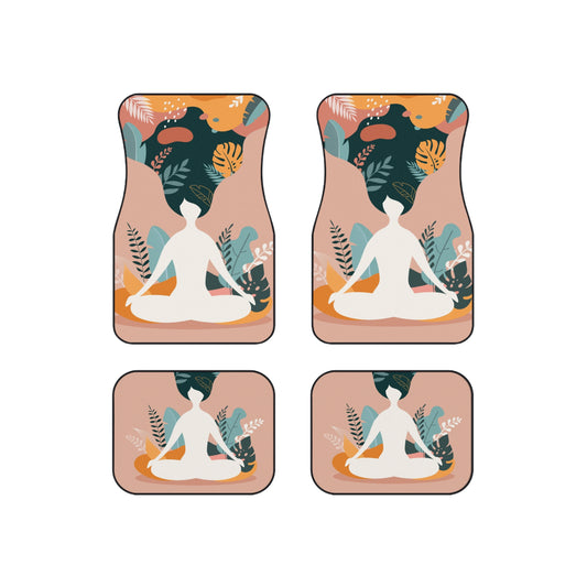 Meditation Car Mats Set, Zen Floor Mats, Bohemian Car Accessories, Mindfulness Gift for Her, Yoga Decor for Car