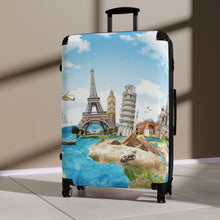Load image into Gallery viewer, Travel Adventure Suitcase - World Landmarks Design