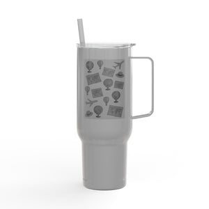 Travel-Inspired Insulated Tumbler - 40oz with Engraved Adventure Designs