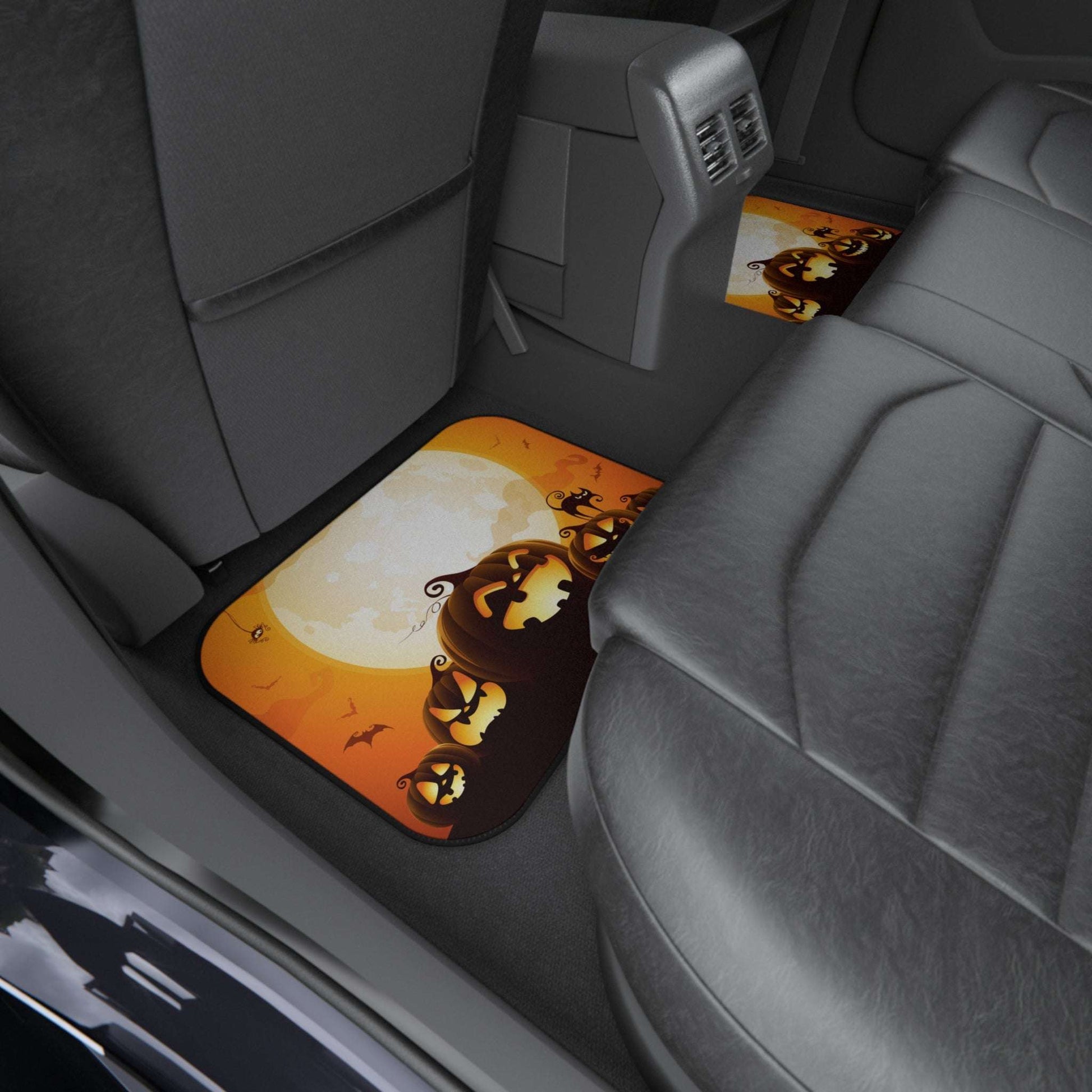 Halloween Car Mats Set - Spooky Pumpkin Design, Autumn Decor, Car Accessories, Fall Decor, Halloween Gifts, Holiday Car Mats