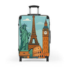Load image into Gallery viewer, Travel Suitcase with Iconic Landmarks Design - Perfect for Travel Enthusiasts