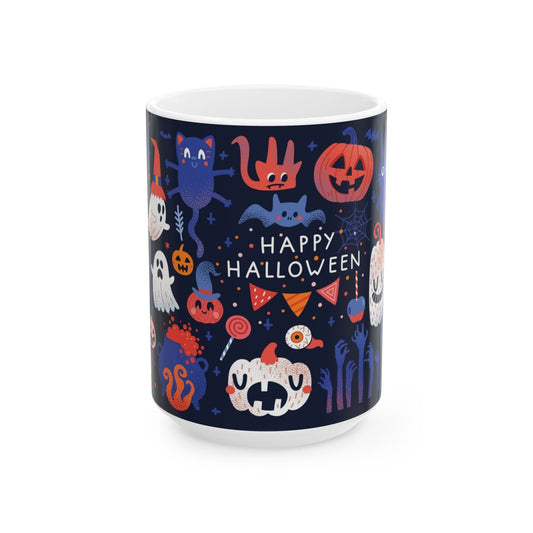 Halloween Ceramic Mug, Cute Ghost Mug, Spooky Coffee Cup, Fall Decor, Trick or Treat Gift