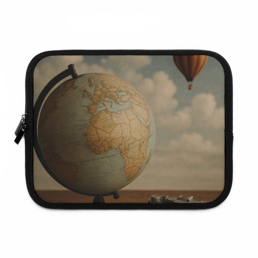 Elegant Vintage Globe Laptop Sleeve - Stylish Protection for Your Tech