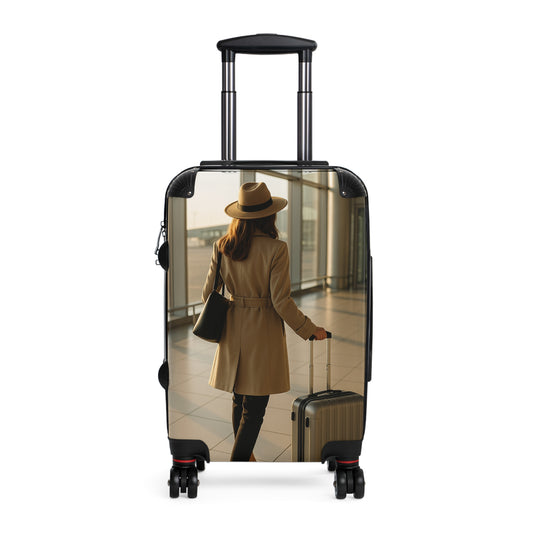 Chic Carry-On Suitcase with Fashionable Travel Design