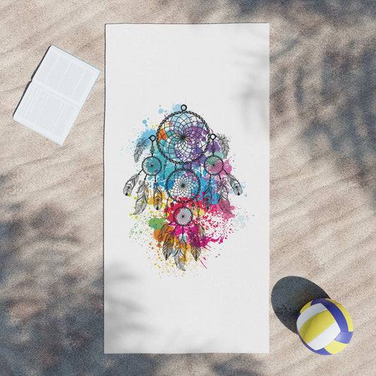 Colorful Dreamcatcher Beach Towels - Vibrant Bohemian Towels for Summer Fun, Pool Parties, Beach Retreats, Gifts, Home Decor
