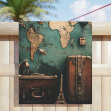 Load image into Gallery viewer, Vintage Map Vibrant Beach Towel