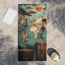 Load image into Gallery viewer, Vintage Map Vibrant Beach Towel