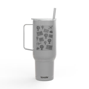 Travel-Inspired Insulated Tumbler - 40oz with Engraved Adventure Designs