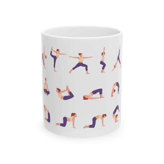 Yoga Ceramic Mug, (11oz, 15oz)