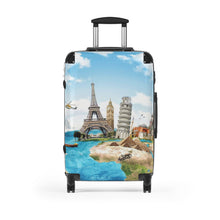 Load image into Gallery viewer, Travel Adventure Suitcase - World Landmarks Design