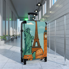Load image into Gallery viewer, Travel Suitcase with Iconic Landmarks Design - Perfect for Travel Enthusiasts