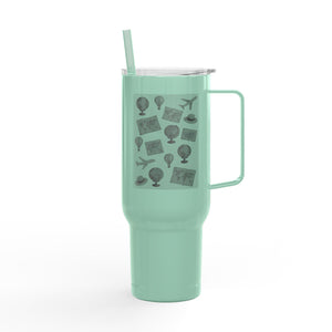 Travel-Inspired Insulated Tumbler - 40oz with Engraved Adventure Designs