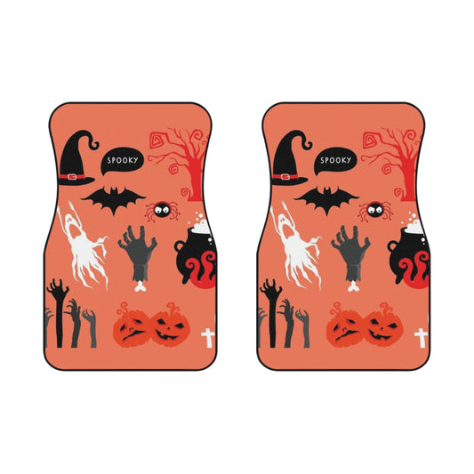 Halloween Themed Car Mats, Spooky Auto Accessories, Fun Holiday Decor, Unique Gift for Drivers, Trick or Treat Car Decoration