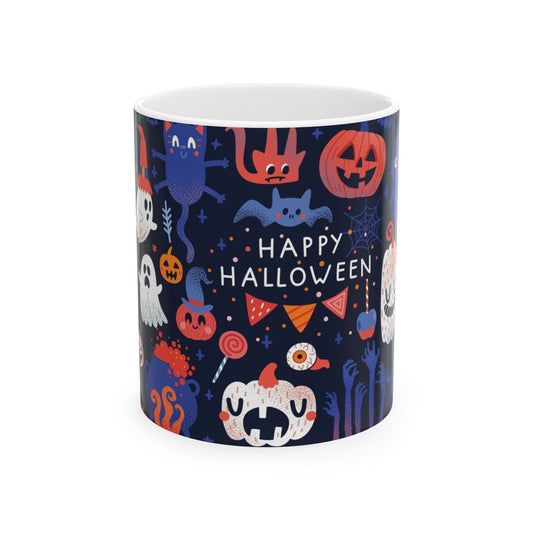 Halloween Ceramic Mug, Cute Ghost Mug, Spooky Coffee Cup, Fall Decor, Trick or Treat Gift