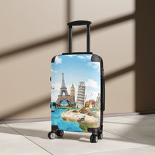 Load image into Gallery viewer, Travel Adventure Suitcase - World Landmarks Design