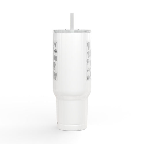 Travel-Inspired Insulated Tumbler - 40oz with Engraved Adventure Designs