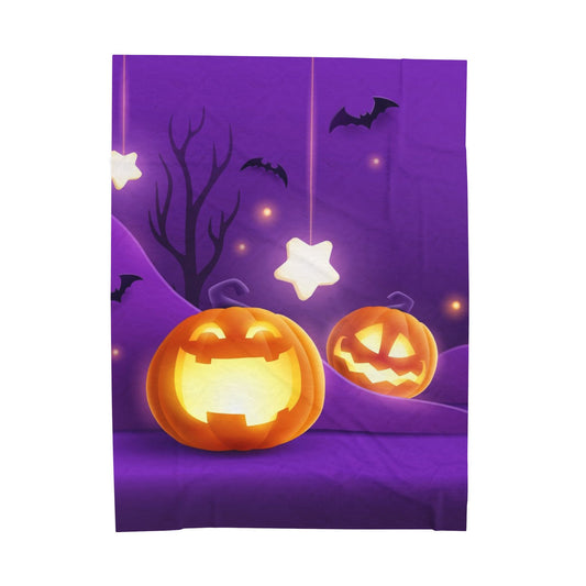 Halloween Plush Blanket, Cozy Throw for Autumn Nights, Spooky Season Decor, Ideal Gift for Halloween Lovers, Pumpkin Blanket
