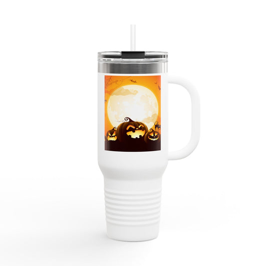 Halloween Insulated Travel Mug, 40oz | Pumpkin Design | Perfect for Fall, Coffee Lovers, Gift for Halloween Parties