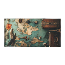 Load image into Gallery viewer, Vintage Map Vibrant Beach Towel