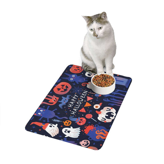 Halloween Pet Food Mat, Cute Pet Feeding Mat, Dog Cat Mat, Happy Halloween Pet Decor, Pet Supplies for Fall & Halloween