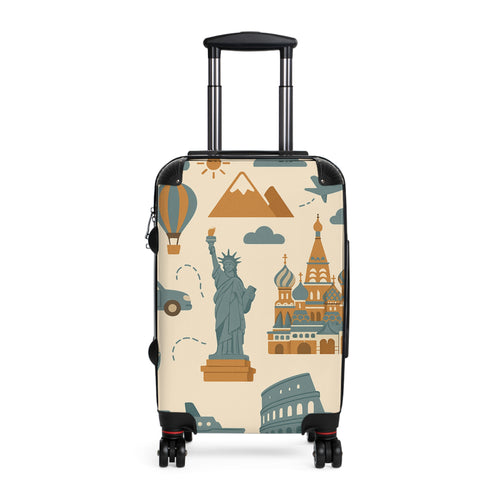 Travel-Inspired Suitcase with Iconic Landmarks Design