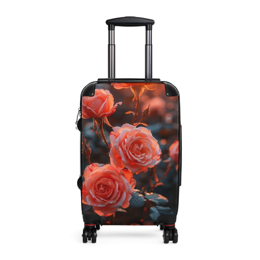 Floral Rose Design Suitcase - Stylish Travel Luggage