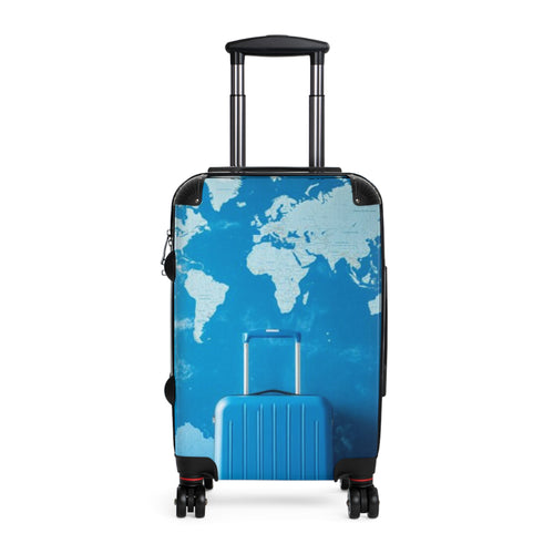 World Map Travel Suitcase - Stylish Carry-On for Adventurers