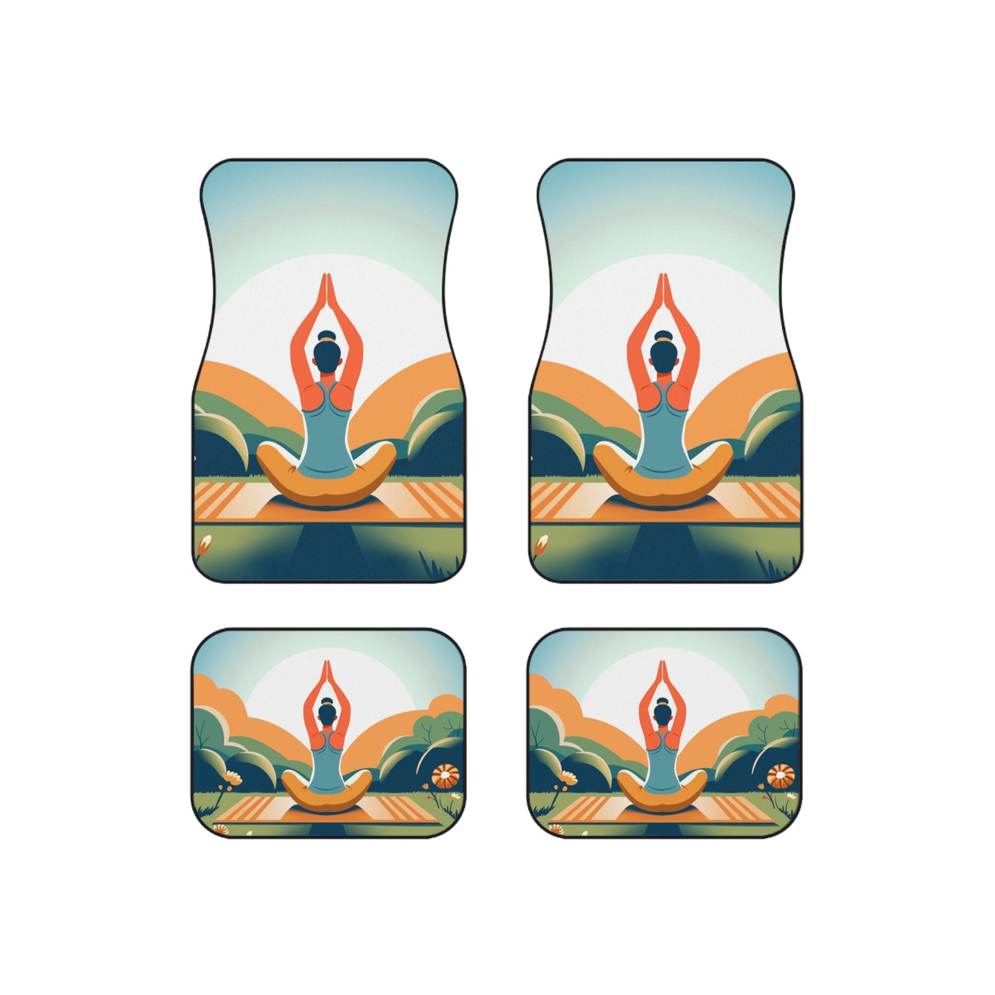 Yoga-Inspired Car Mats (Set of 4) - Zen Vibes for Mindful Driving, Unique Auto Accessories, Gift for Yoga Lovers, Meditation Car [...]