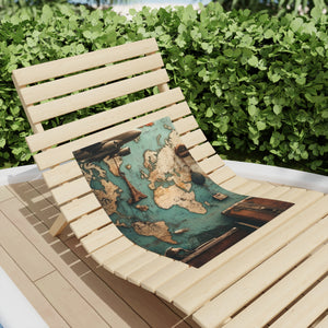 Vintage Map Vibrant Beach Towel