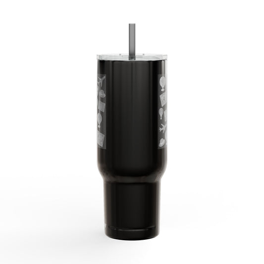 Travel-Inspired Insulated Tumbler - 40oz with Engraved Adventure Designs