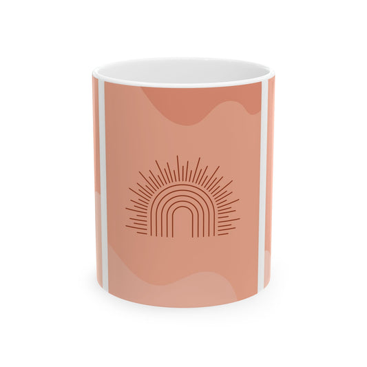 Sunrise Aura Ceramic Mug | Bohemian Coffee Cup, Gift for Home, Office Decor, Cozy Beverage Mug, Unique Housewarming Present
