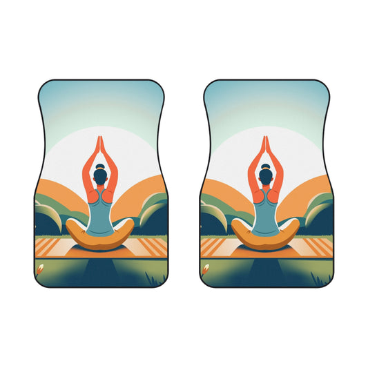 Yoga Car Mats (Set of 2), Zen Car Accessories, Meditation Automotive Decor, Mindful Driving, Inspirational Car Interior