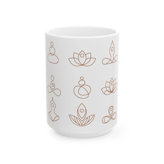Zen-Inspired Ceramic Mug, Meditation Mug, Yoga Lover Gift, Mindfulness Mug, Inspirational Coffee Cup, Perfect for Relaxation