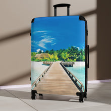 Load image into Gallery viewer, Tropical Travel Suitcase - Ocean View Luggage for Vacations