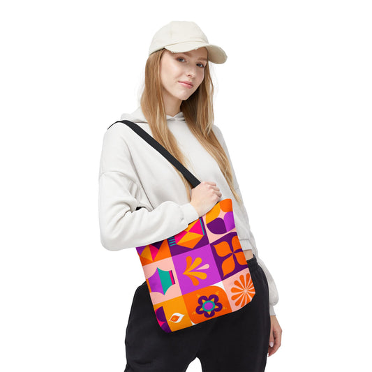 Mandala Floral Tote Bag, Colorful Shopping Bag, Stylish Beach Tote, Gift for Her, Eco-Friendly Bag