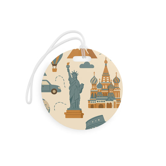 Travel-Inspired Luggage Tags for Adventurers - Vintage Landmarks Design