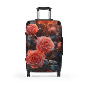 Floral Rose Design Suitcase - Stylish Travel Luggage